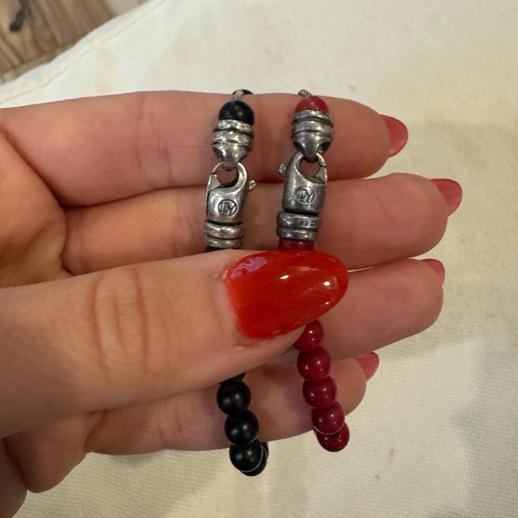 David Yurman Spiritual Beads Bracelet Black Onyx with Sterling Silver Clasp - Picture 3 of 5